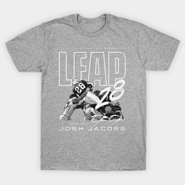 Josh Jacobs Las Vegas Touchdown Leap T-Shirt by MASTER_SHAOLIN